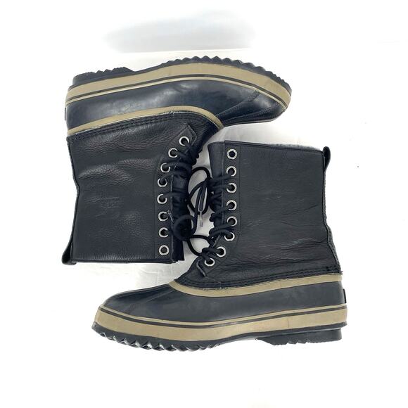 Sorel 1964 Premium Black Leather Boots - Men's Size 9 / EU 42 - Picture 5 of 10